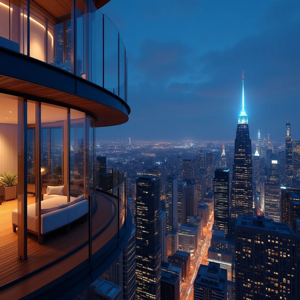 Luksusowy penthouse z panoramicznym widokiem na panoramę miasta
